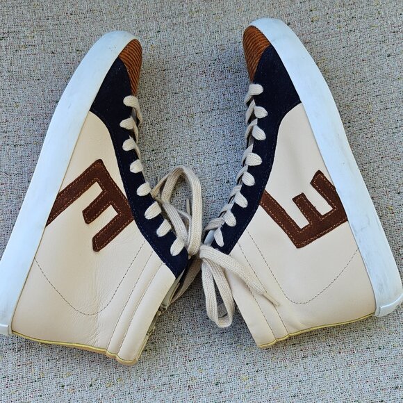 Sam Edelman Avon Kids High Tops Girl's Youth Size 3M Color Eggshell Multi - Picture 10 of 13